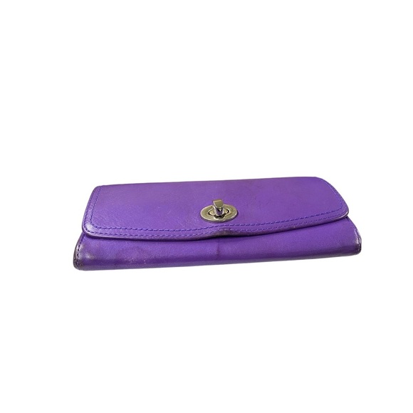 Coach Purple leather vintage folded wallet - Picture 3 of 10